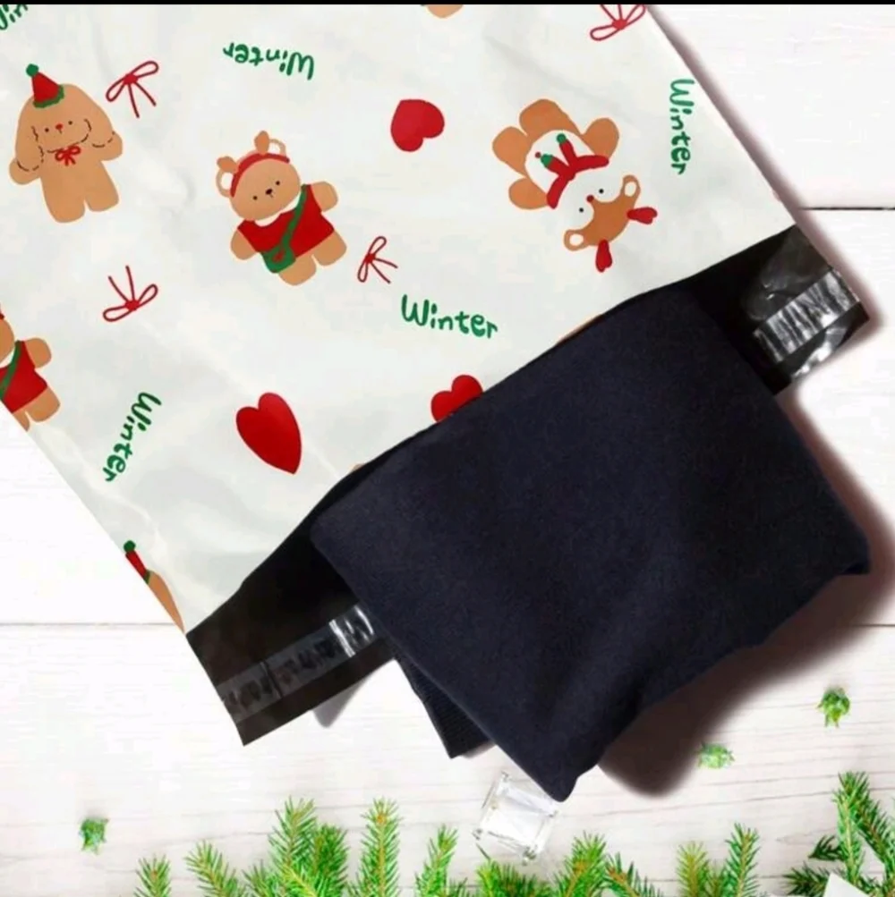 Christmas/Winter 20/ 10x13 Bear & Gingerbread Man Non Padded Polymailers